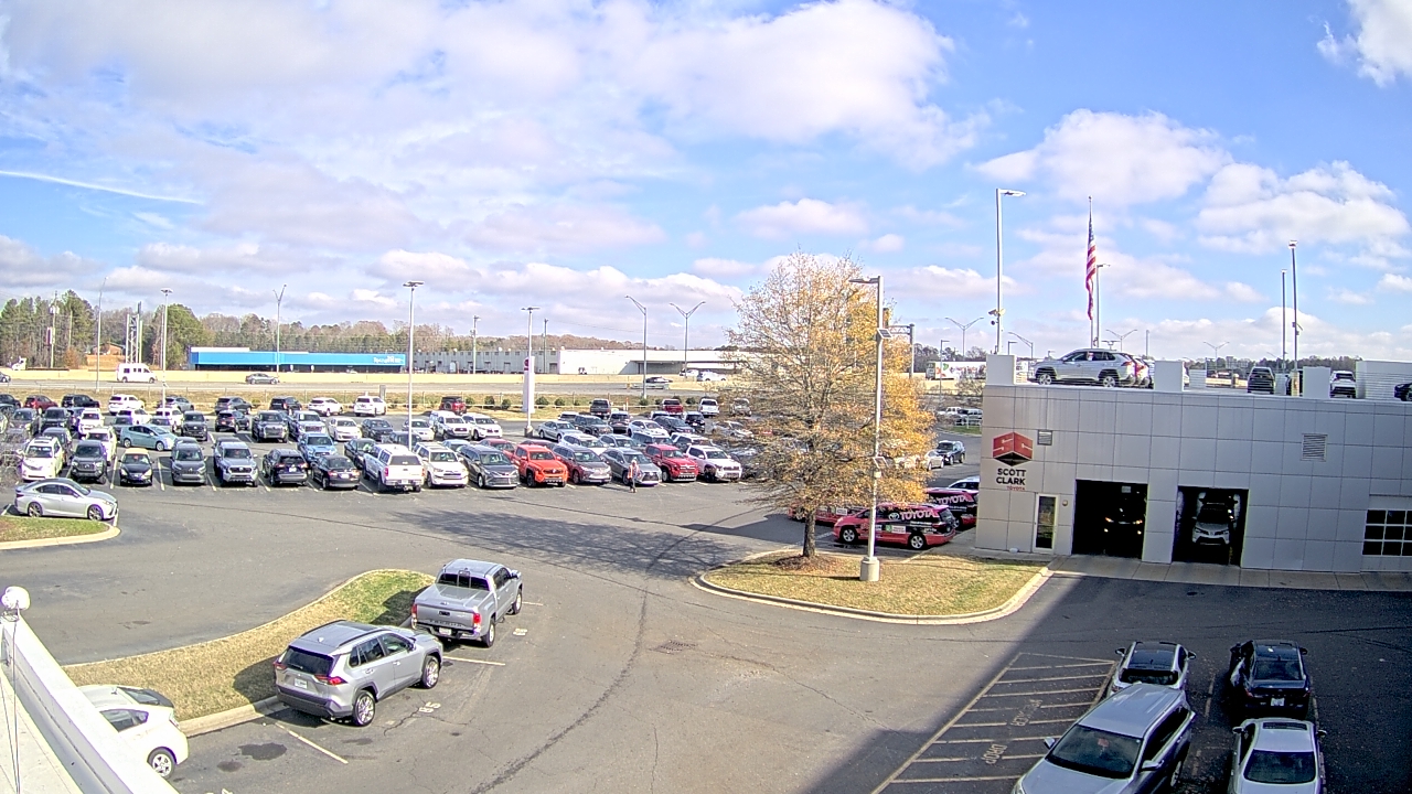 Thumbnail for current weather camera view from Scott Clarks Toyota in Stallings, North Carolina