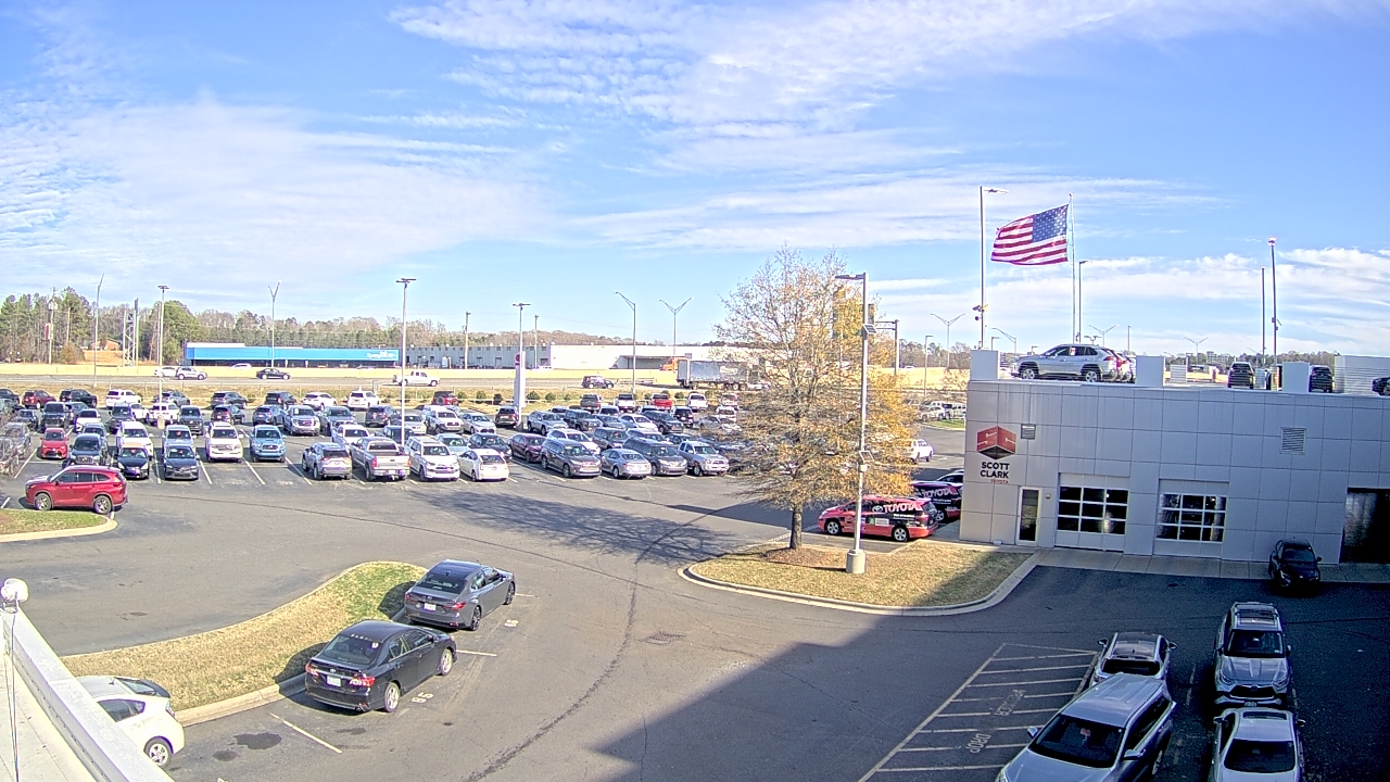 Thumbnail for current weather camera view from Scott Clarks Toyota in Stallings, North Carolina