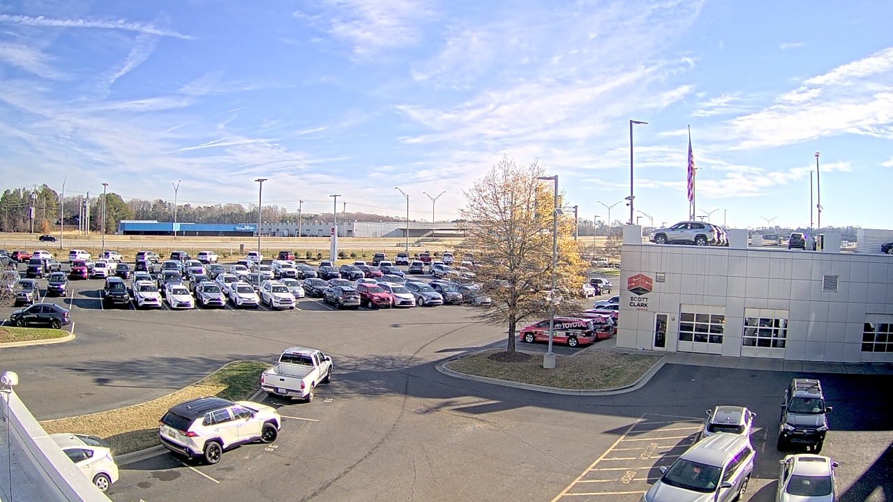 Thumbnail for current weather camera view from Scott Clarks Toyota in Stallings, North Carolina