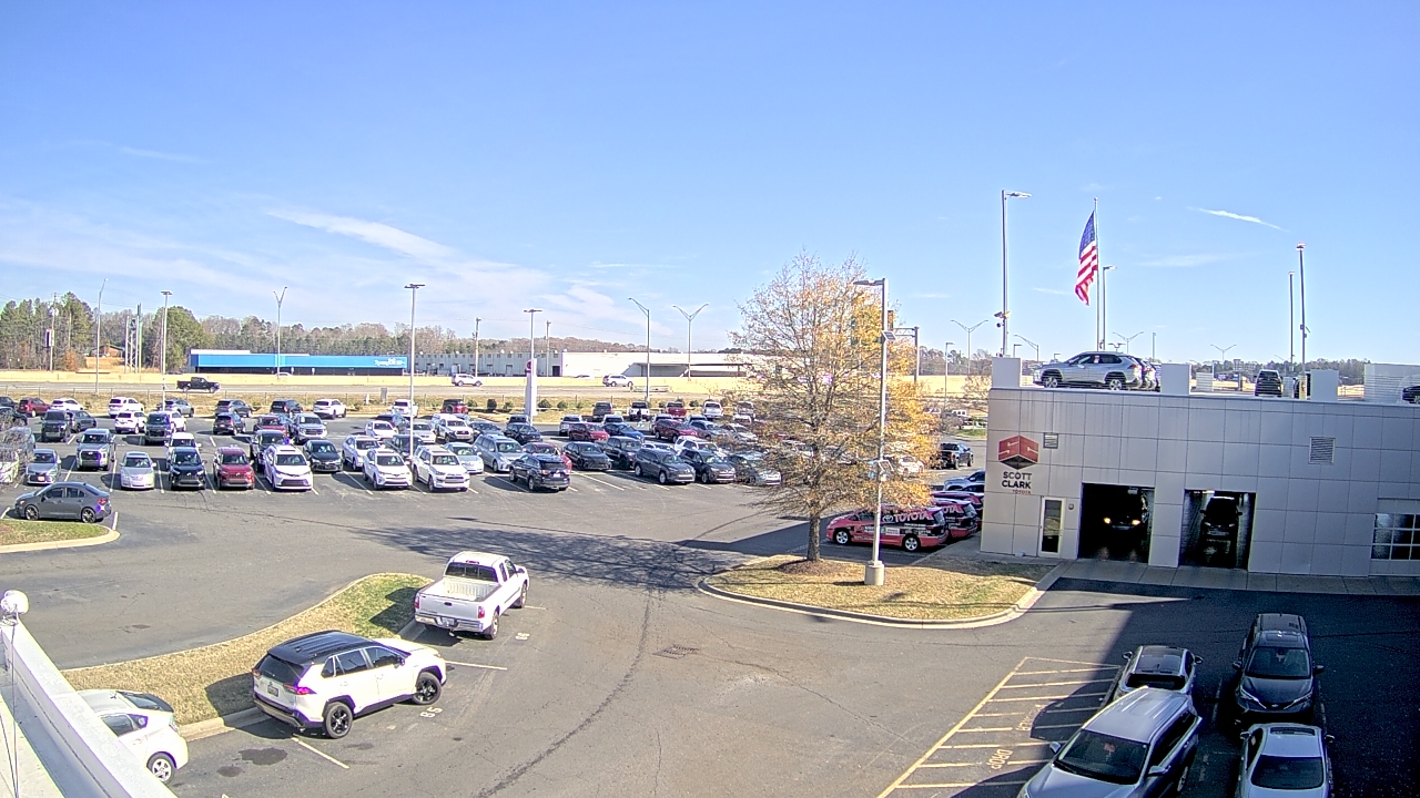 Thumbnail for current weather camera view from Scott Clarks Toyota in Stallings, North Carolina