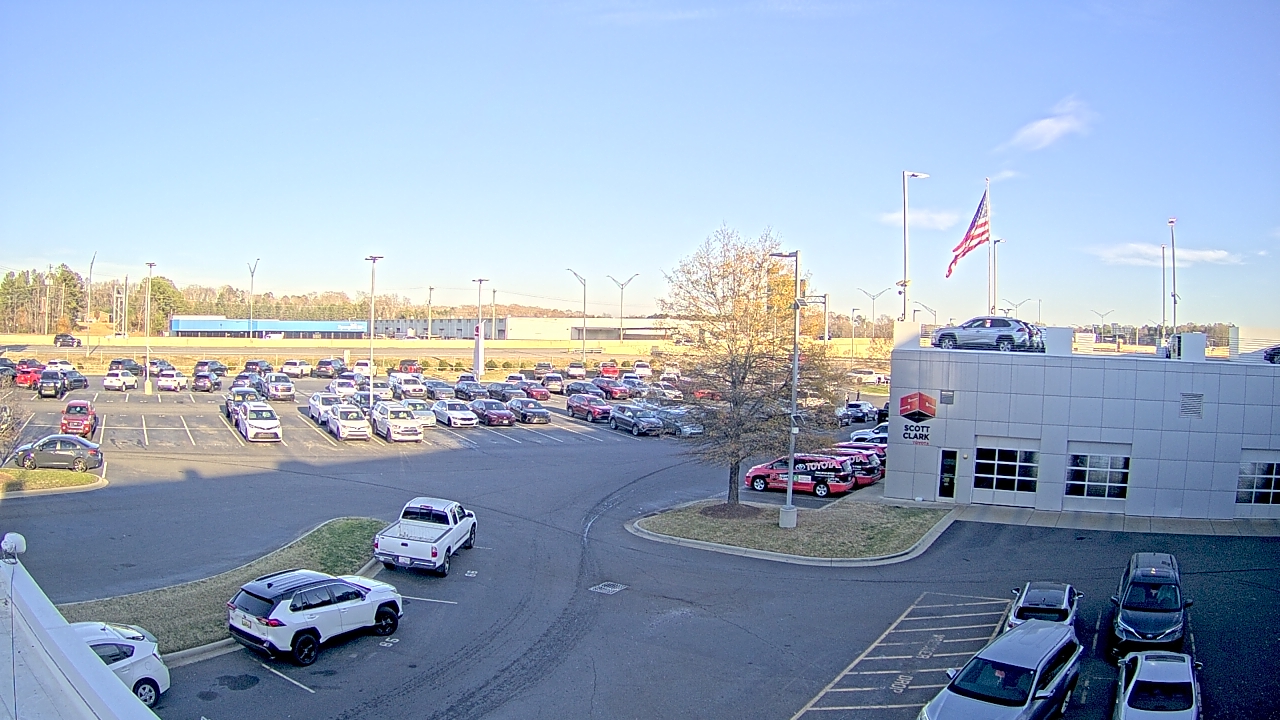 Thumbnail for current weather camera view from Scott Clarks Toyota in Stallings, North Carolina