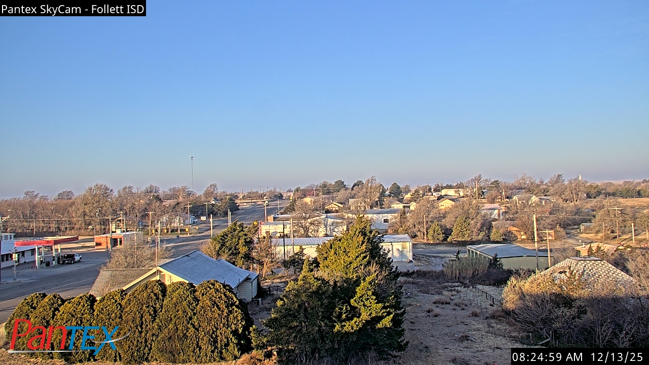 Thumbnail for current weather camera view from Follett ISD in Follett, Texas