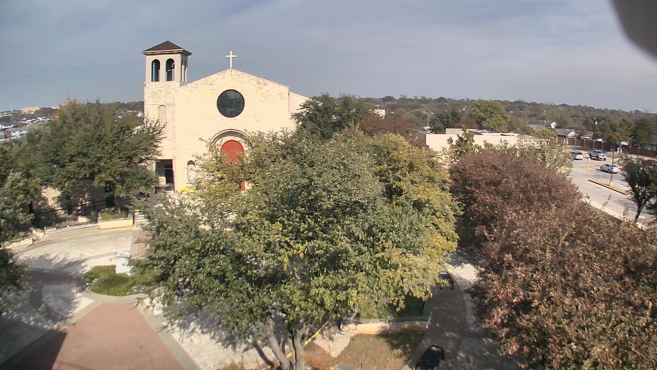 Thumbnail for current weather camera view from Mary Immaculate School in Farmers Branch, Texas