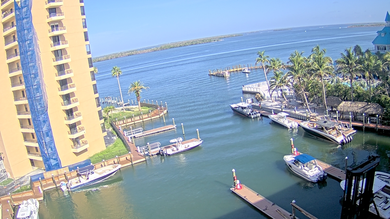 Thumbnail for current weather camera view from Sanibel Harbour Yacht Club in Punta Rassa, Florida