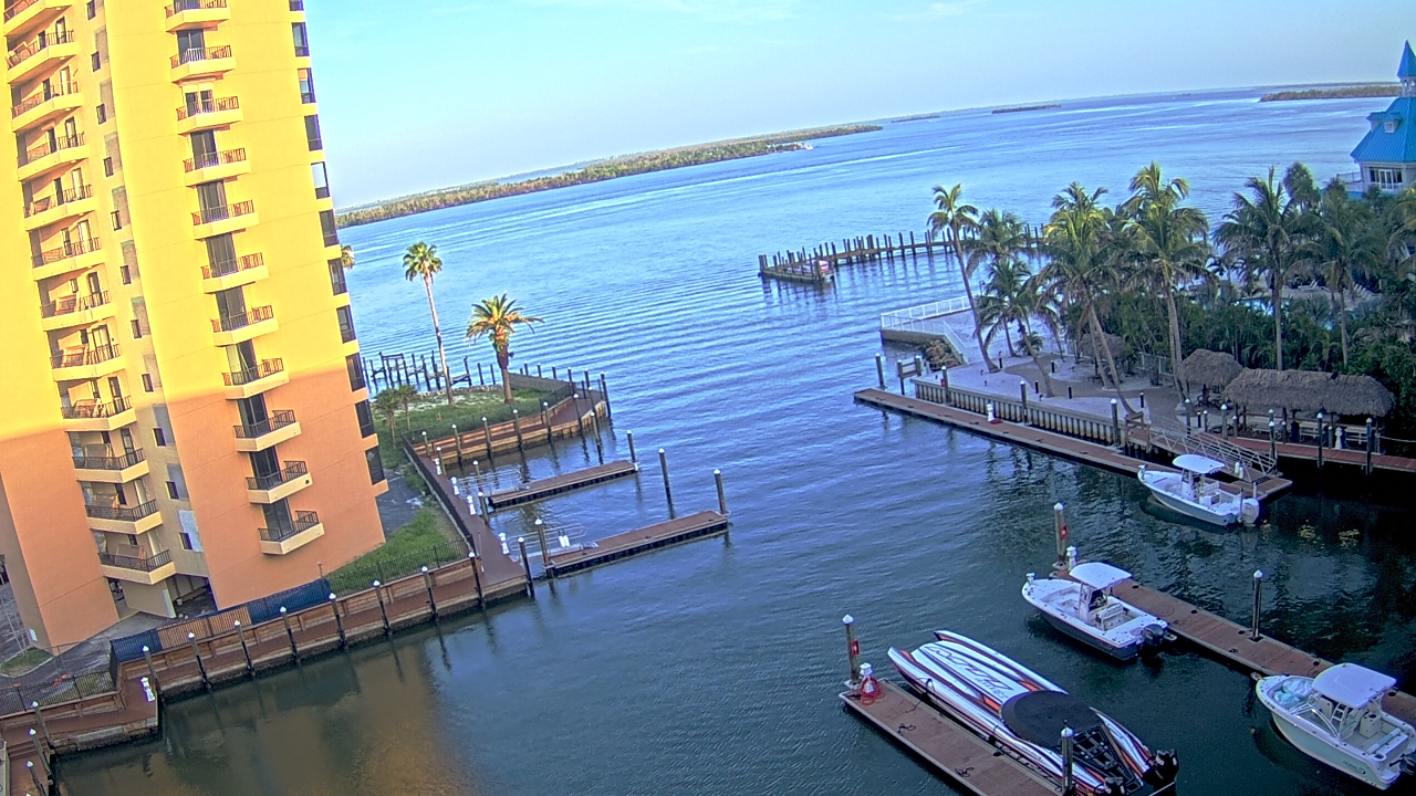 Thumbnail for current weather camera view from Sanibel Harbour Yacht Club in Punta Rassa, Florida
