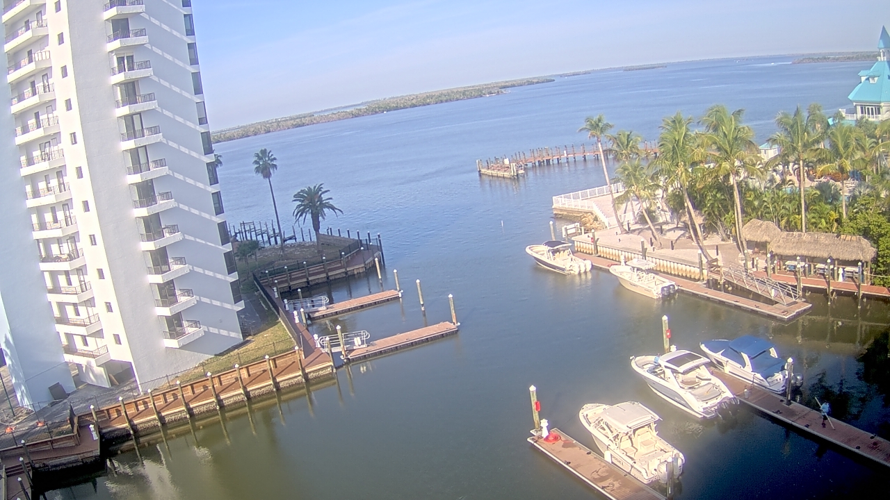 Thumbnail for current weather camera view from Sanibel Harbour Yacht Club in Punta Rassa, Florida