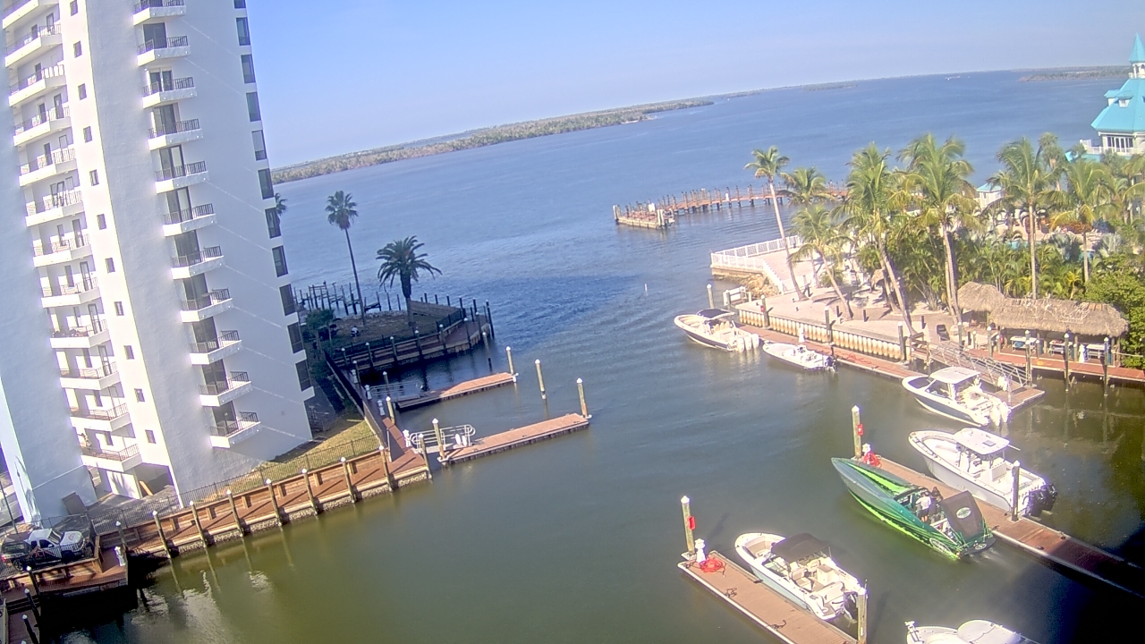 Thumbnail for current weather camera view from Sanibel Harbour Yacht Club in Punta Rassa, Florida