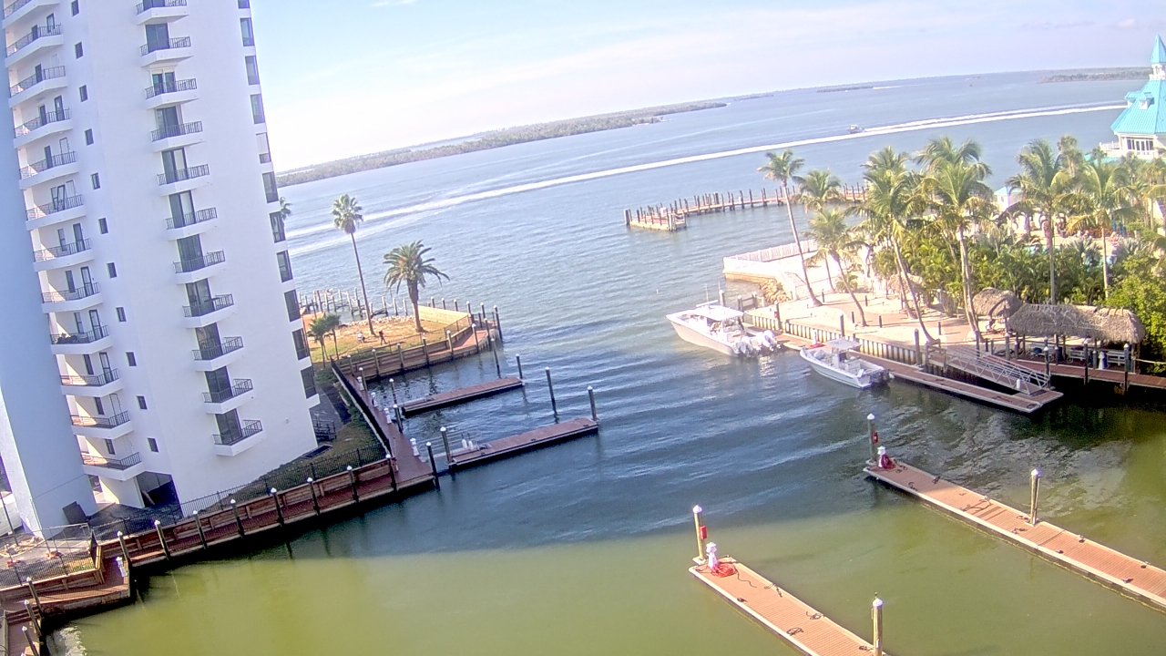 Thumbnail for current weather camera view from Sanibel Harbour Yacht Club in Punta Rassa, Florida