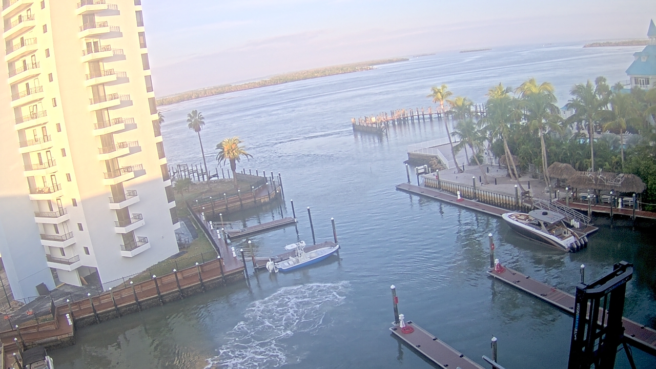 Thumbnail for current weather camera view from Sanibel Harbour Yacht Club in Punta Rassa, Florida