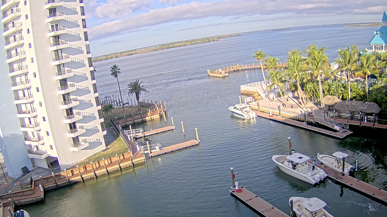 Thumbnail for current weather camera view from Sanibel Harbour Yacht Club in Punta Rassa, Florida
