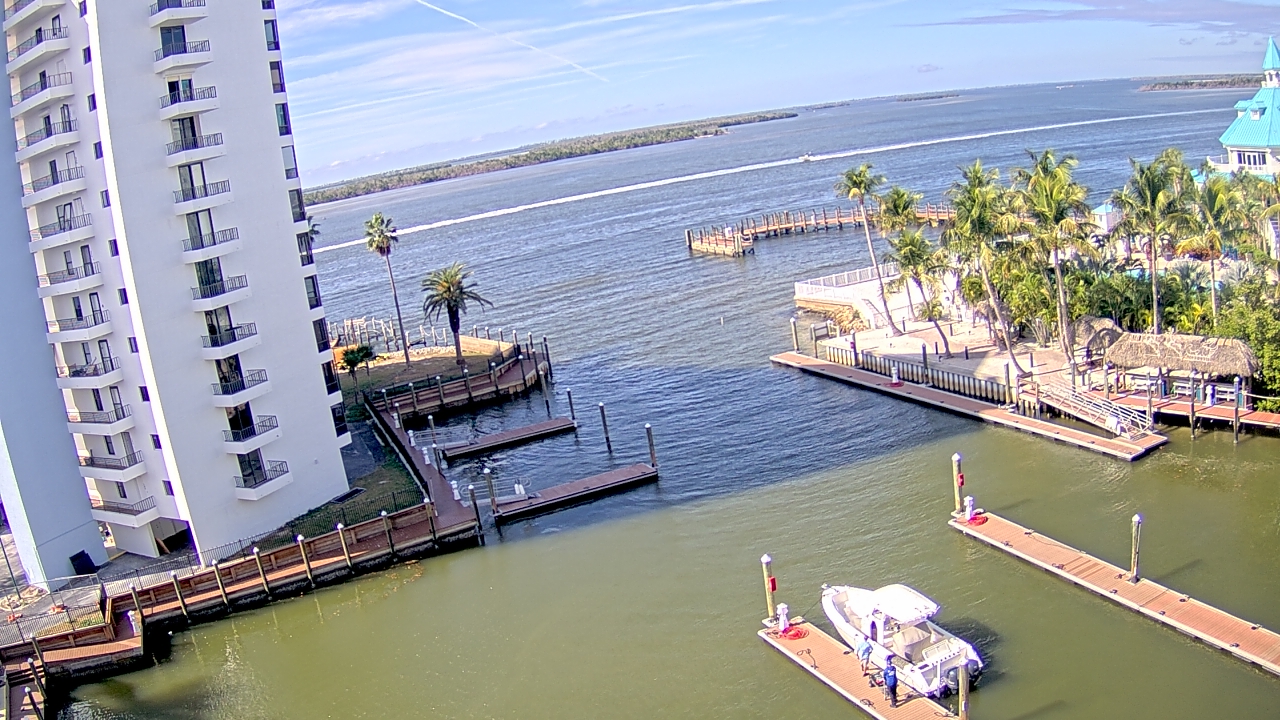 Thumbnail for current weather camera view from Sanibel Harbour Yacht Club in Punta Rassa, Florida