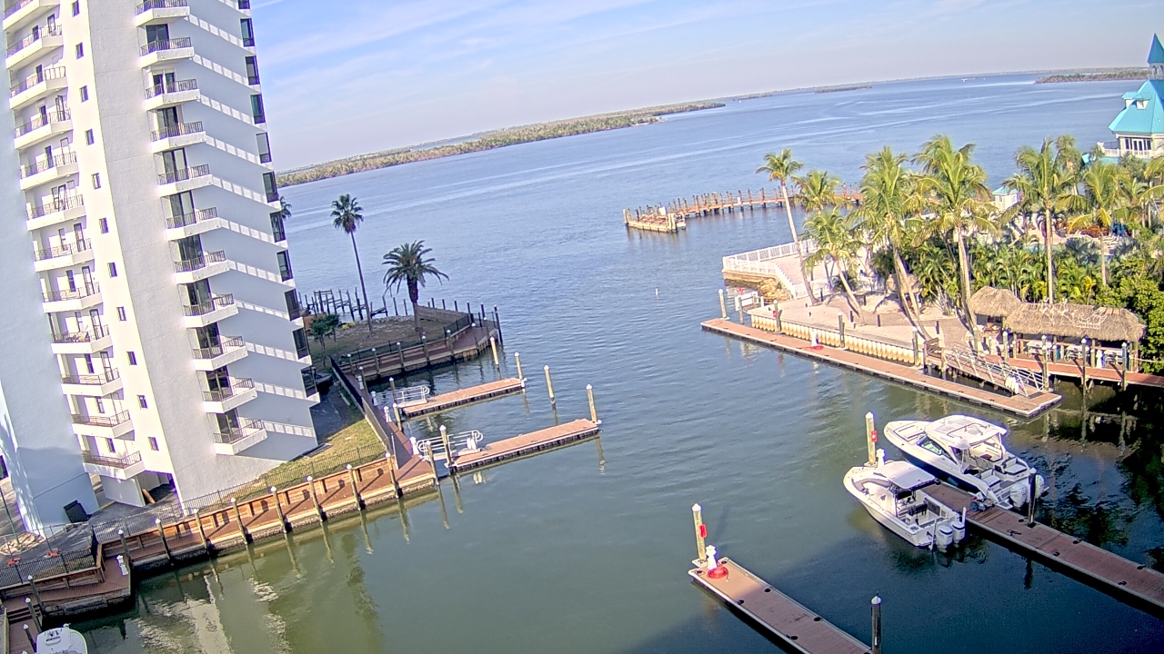 Thumbnail for current weather camera view from Sanibel Harbour Yacht Club in Punta Rassa, Florida