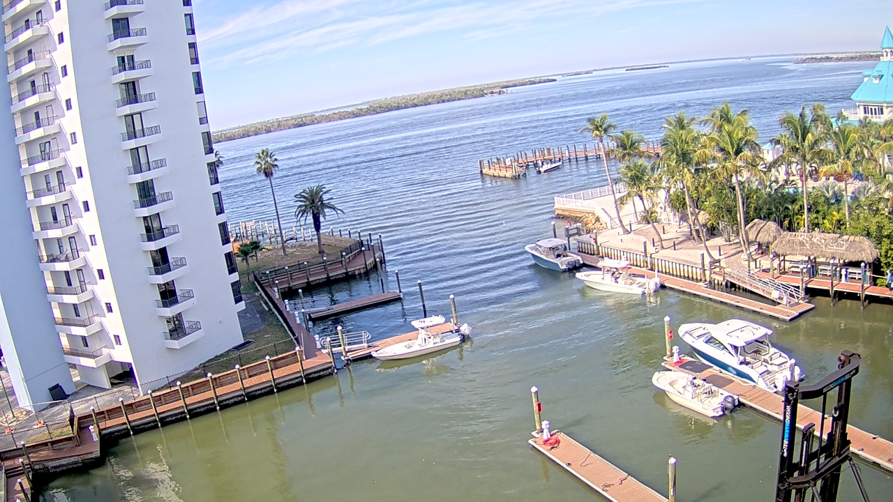 Thumbnail for current weather camera view from Sanibel Harbour Yacht Club in Punta Rassa, Florida