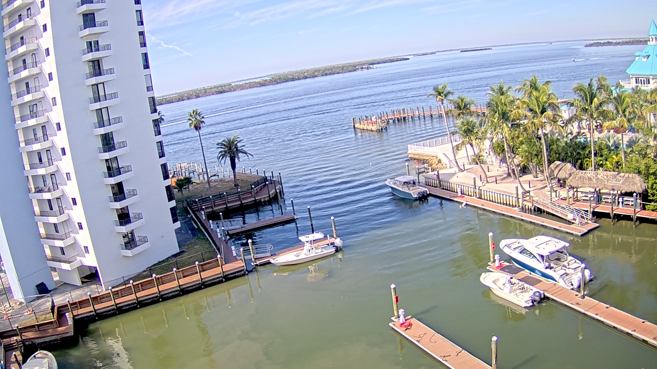 Thumbnail for current weather camera view from Sanibel Harbour Yacht Club in Punta Rassa, Florida
