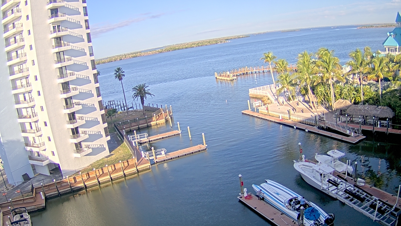 Thumbnail for current weather camera view from Sanibel Harbour Yacht Club in Punta Rassa, Florida