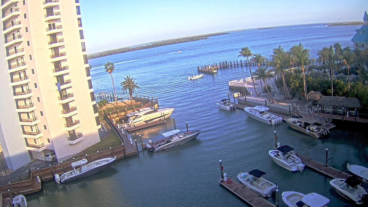 Thumbnail for current weather camera view from Sanibel Harbour Yacht Club in Punta Rassa, Florida