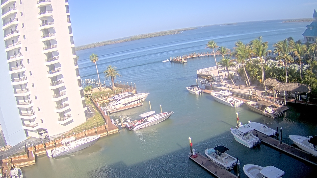 Thumbnail for current weather camera view from Sanibel Harbour Yacht Club in Punta Rassa, Florida
