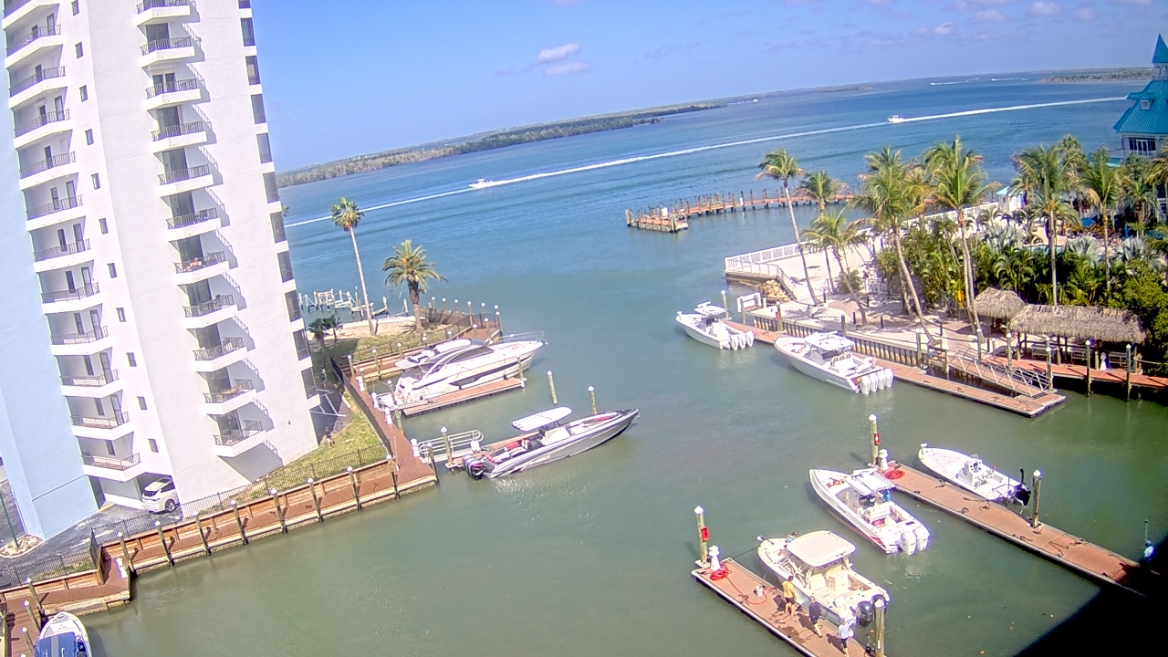 Thumbnail for current weather camera view from Sanibel Harbour Yacht Club in Punta Rassa, Florida