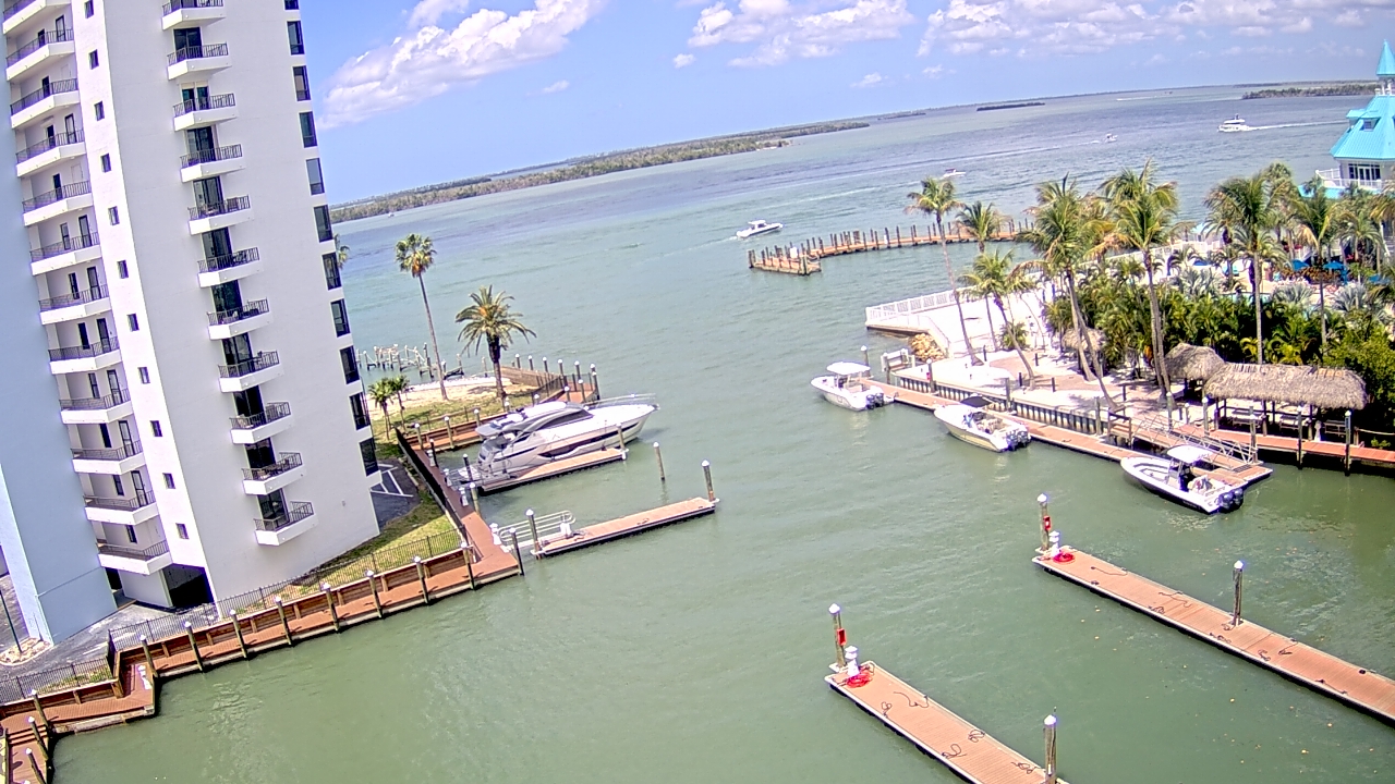 Thumbnail for current weather camera view from Sanibel Harbour Yacht Club in Punta Rassa, Florida