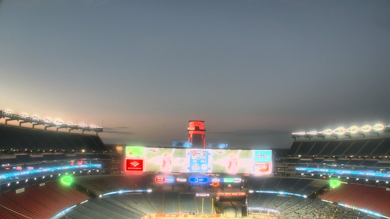Thumbnail for current weather camera view from Gillette Stadium in Foxborough, Massachusetts