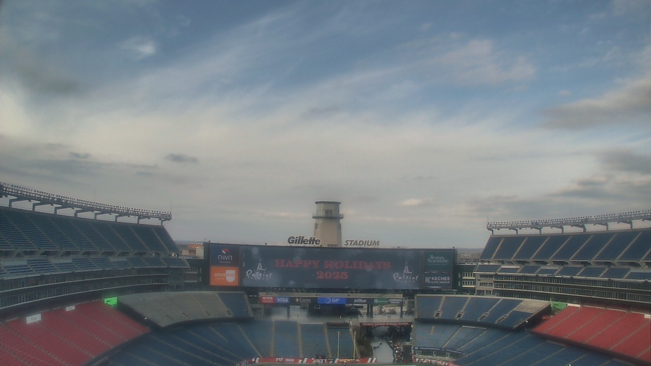 Thumbnail for current weather camera view from Gillette Stadium in Foxborough, Massachusetts