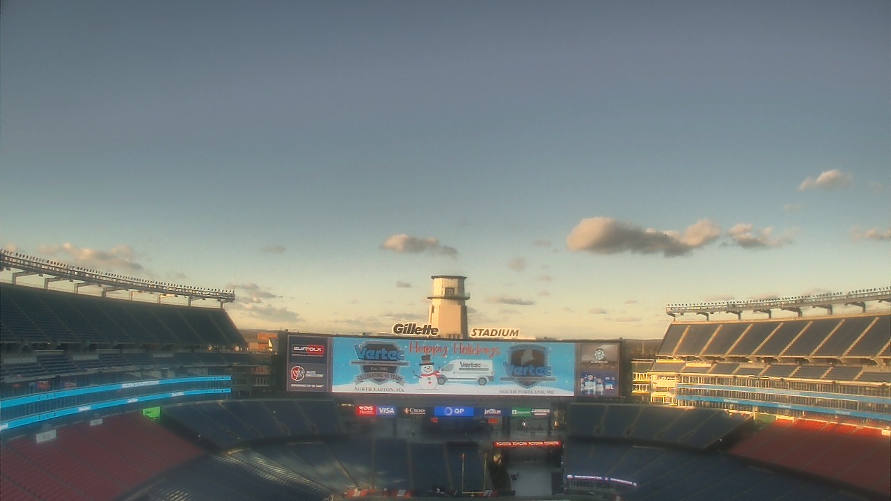 Thumbnail for current weather camera view from Gillette Stadium in Foxborough, Massachusetts