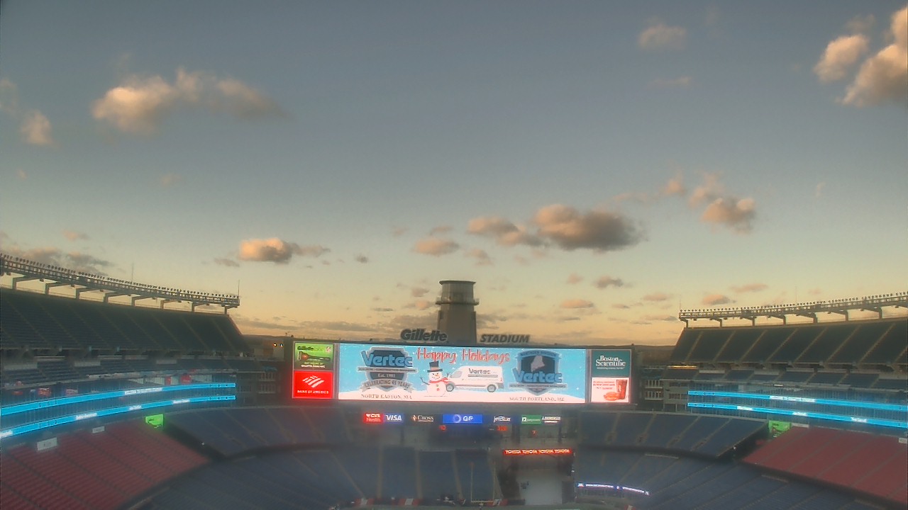 Thumbnail for current weather camera view from Gillette Stadium in Foxborough, Massachusetts