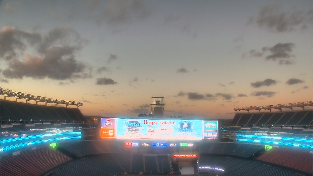 Thumbnail for current weather camera view from Gillette Stadium in Foxborough, Massachusetts