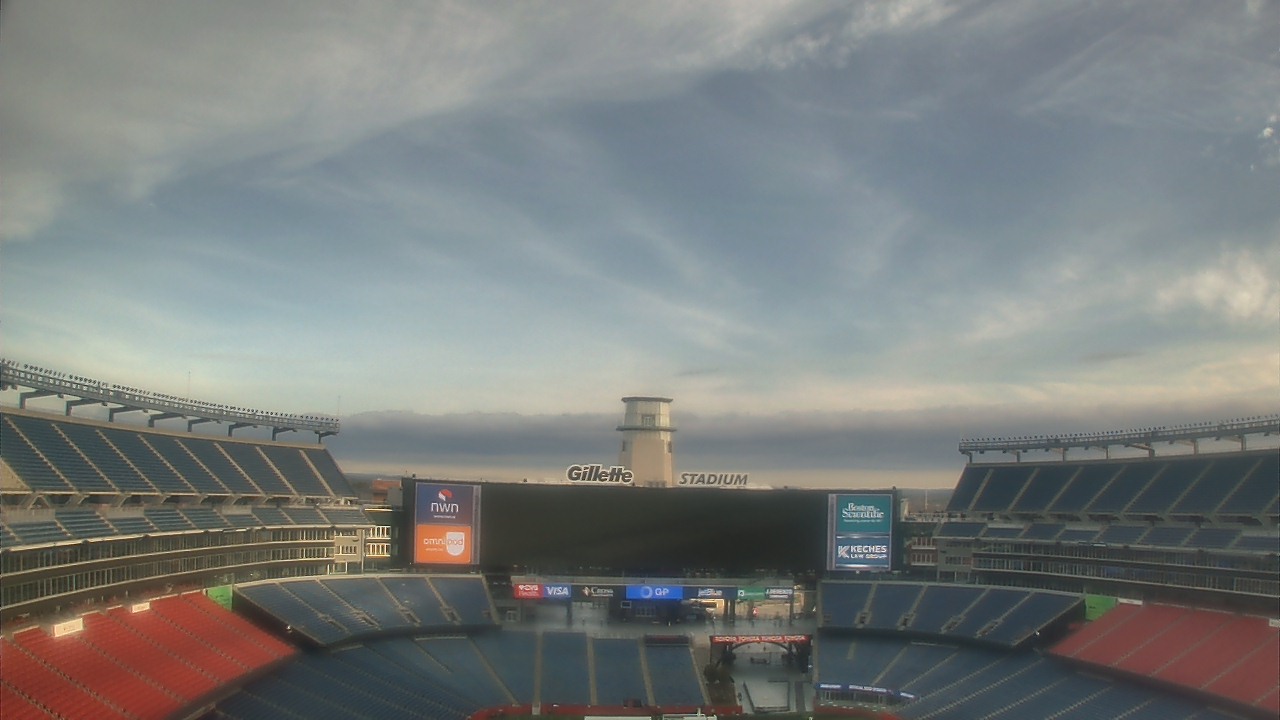 Thumbnail for current weather camera view from Gillette Stadium in Foxborough, Massachusetts