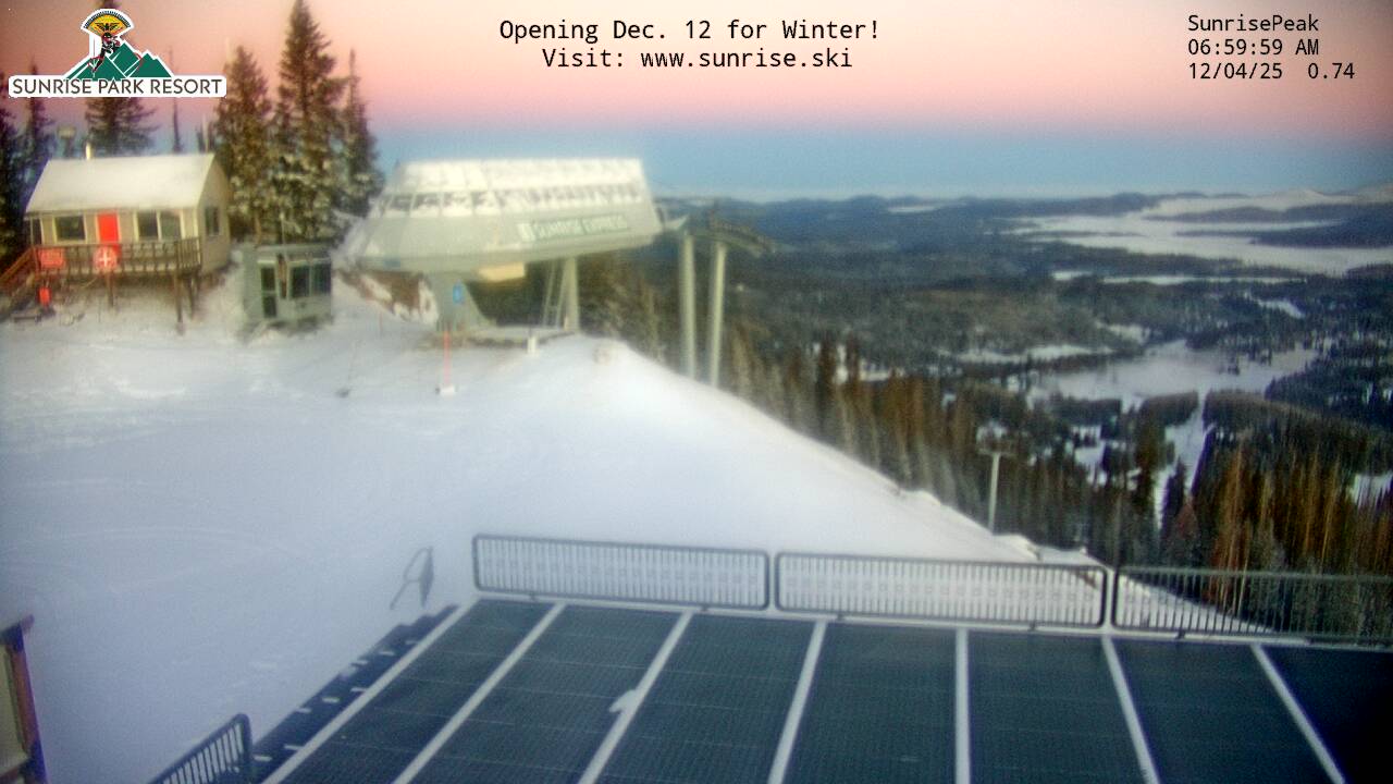 Thumbnail for current weather camera view from Sunrise Park Resort 10650 ft elev in Greer, Arizona