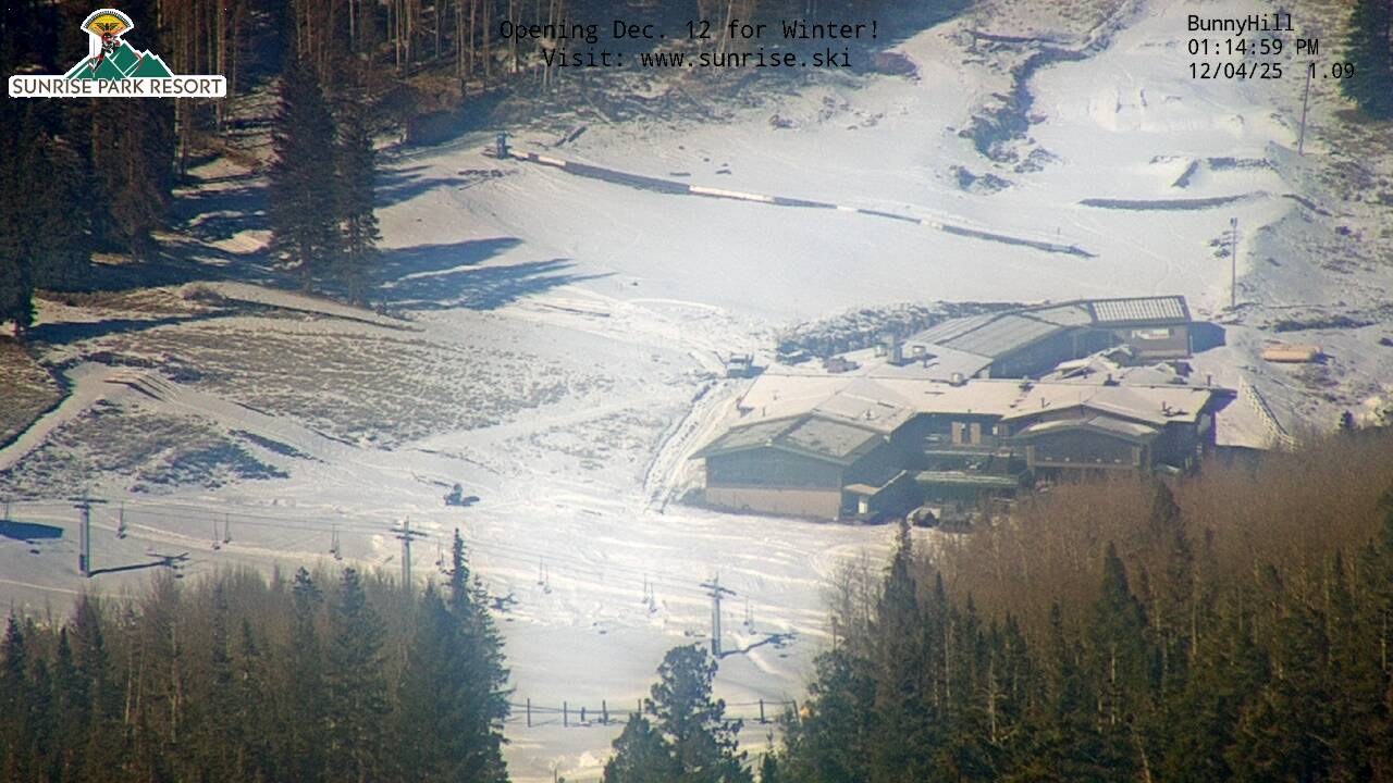 Thumbnail for current weather camera view from Sunrise Park Resort 10650 ft elev in Greer, Arizona