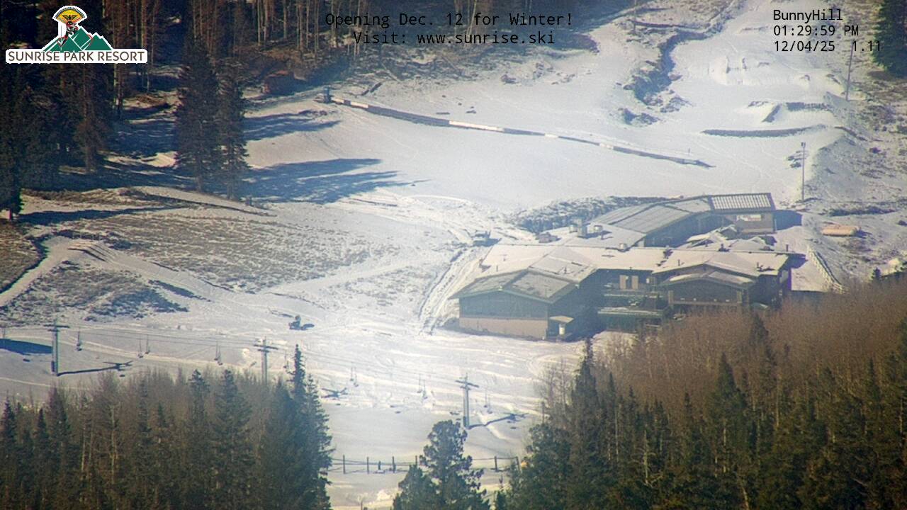 Thumbnail for current weather camera view from Sunrise Park Resort 10650 ft elev in Greer, Arizona