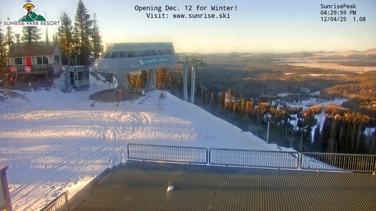 Thumbnail for current weather camera view from Sunrise Park Resort 10650 ft elev in Greer, Arizona