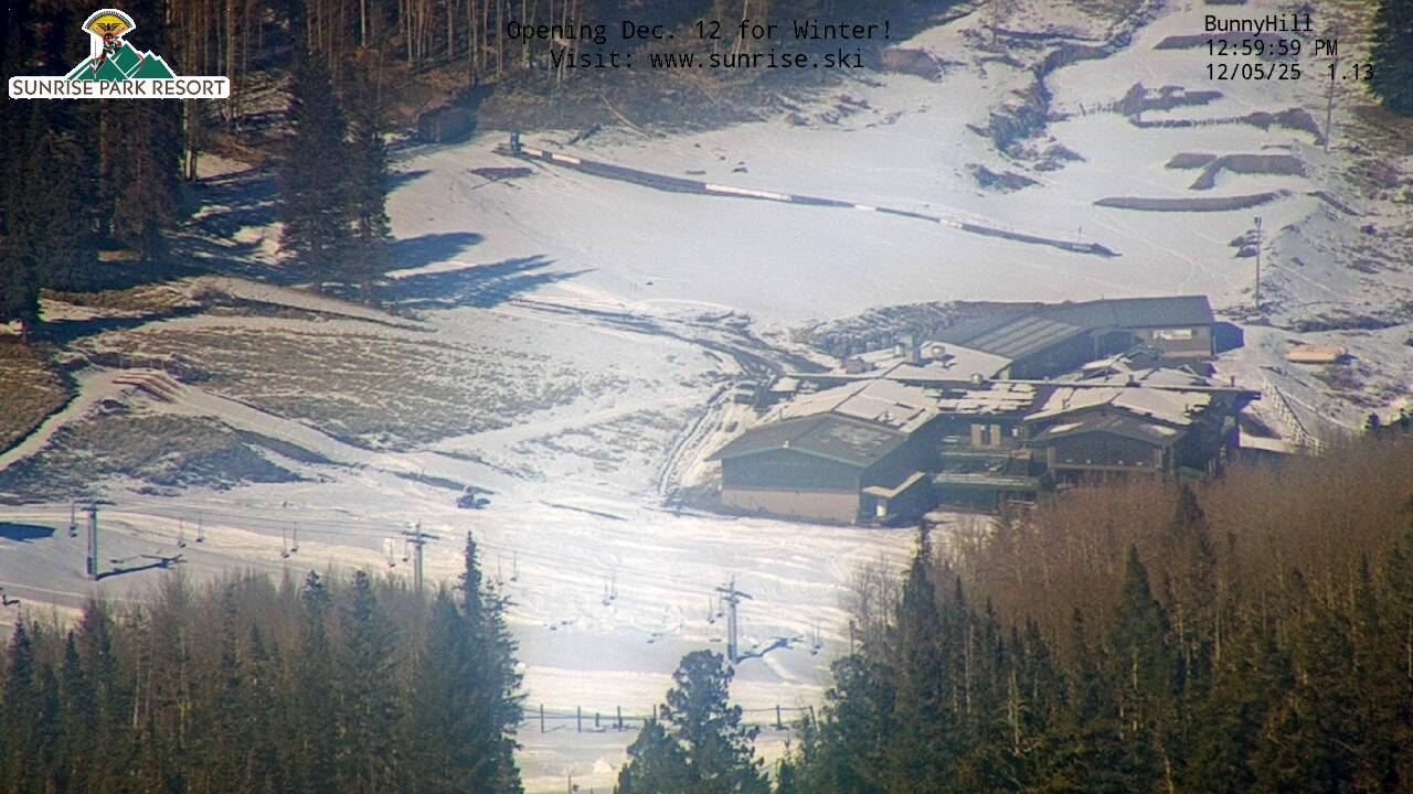 Thumbnail for current weather camera view from Sunrise Park Resort 10650 ft elev in Greer, Arizona