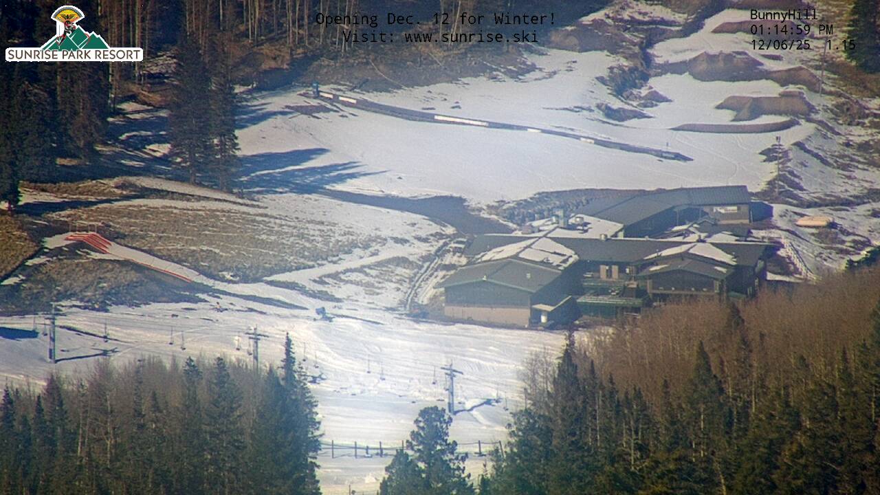 Thumbnail for current weather camera view from Sunrise Park Resort 10650 ft elev in Greer, Arizona