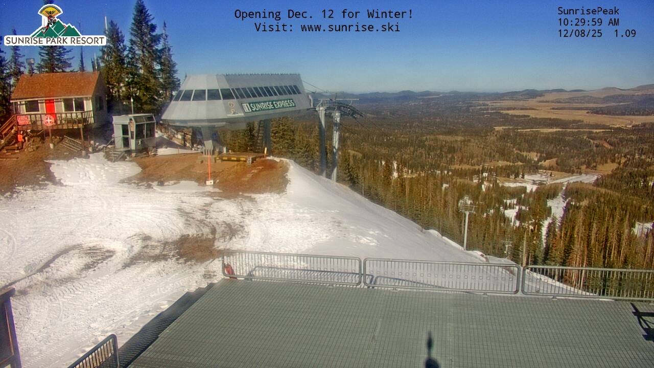 Thumbnail for current weather camera view from Sunrise Park Resort 10650 ft elev in Greer, Arizona