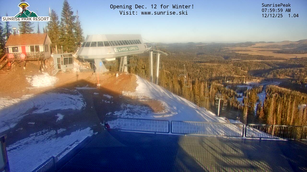 Thumbnail for current weather camera view from Sunrise Park Resort 10650 ft elev in Greer, Arizona