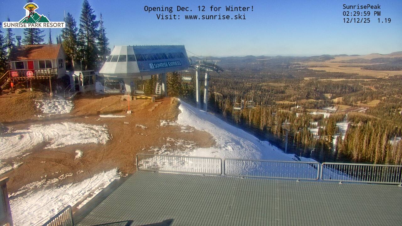 Thumbnail for current weather camera view from Sunrise Park Resort 10650 ft elev in Greer, Arizona