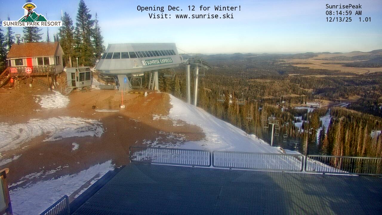 Thumbnail for current weather camera view from Sunrise Park Resort 10650 ft elev in Greer, Arizona
