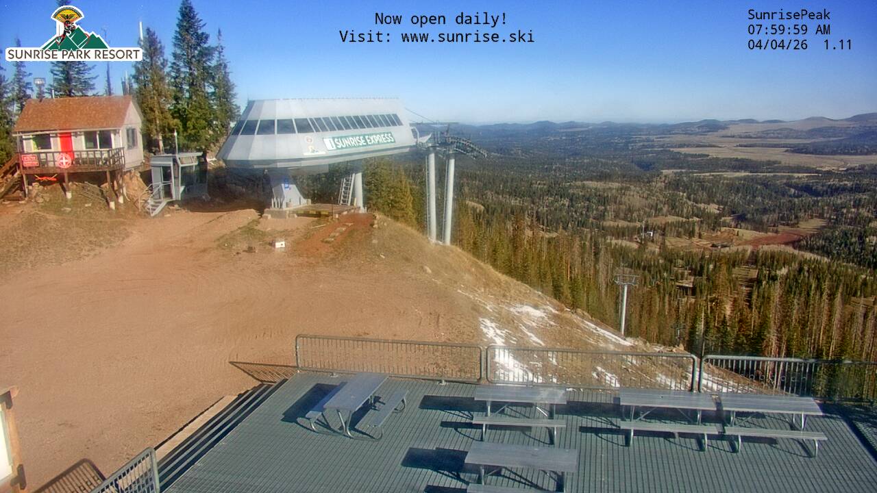 Thumbnail for current weather camera view from Sunrise Park Resort 10650 ft elev in Greer, Arizona