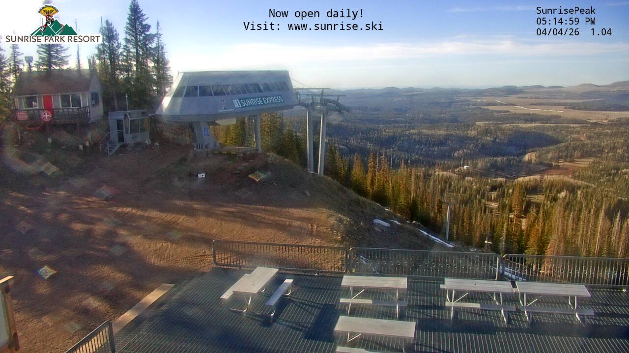 Thumbnail for current weather camera view from Sunrise Park Resort 10650 ft elev in Greer, Arizona