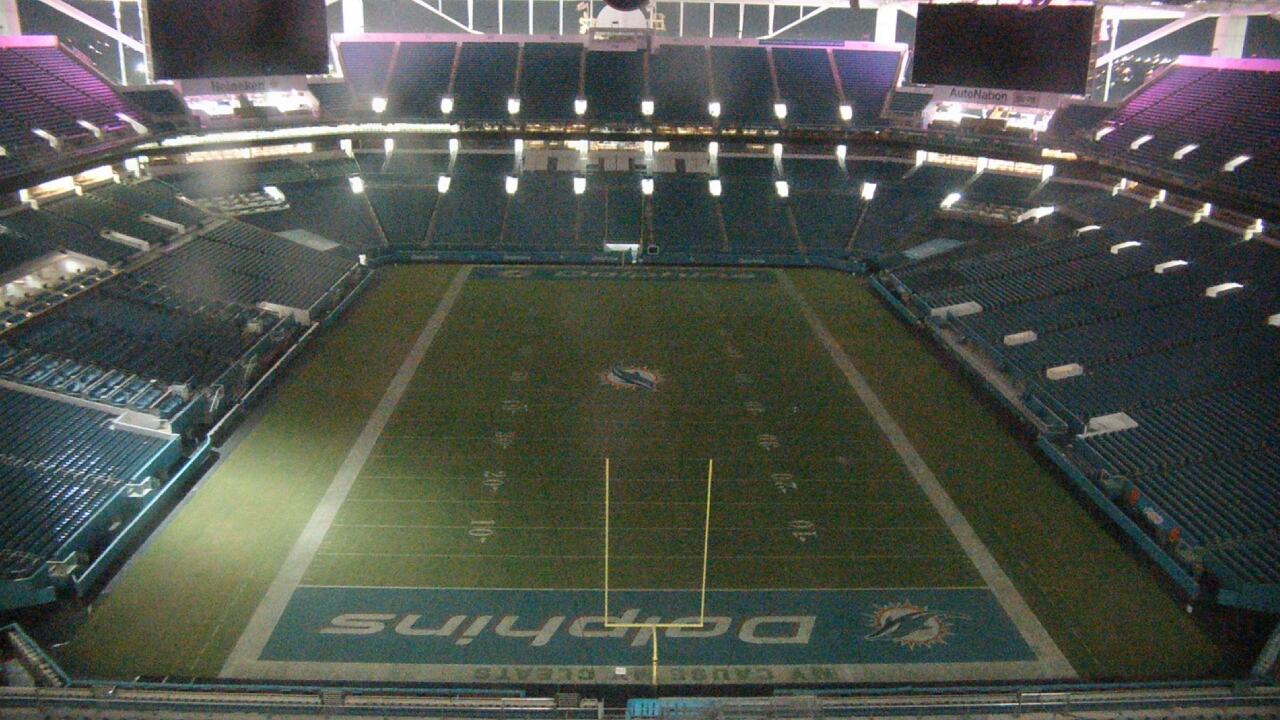 Thumbnail for current weather camera view from Hard Rock Stadium (east lot) in Miami Gardens, Florida