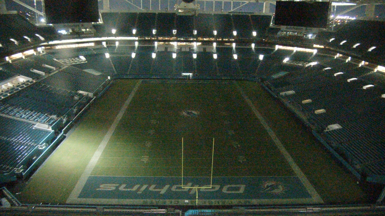 Thumbnail for current weather camera view from Hard Rock Stadium (east lot) in Miami Gardens, Florida