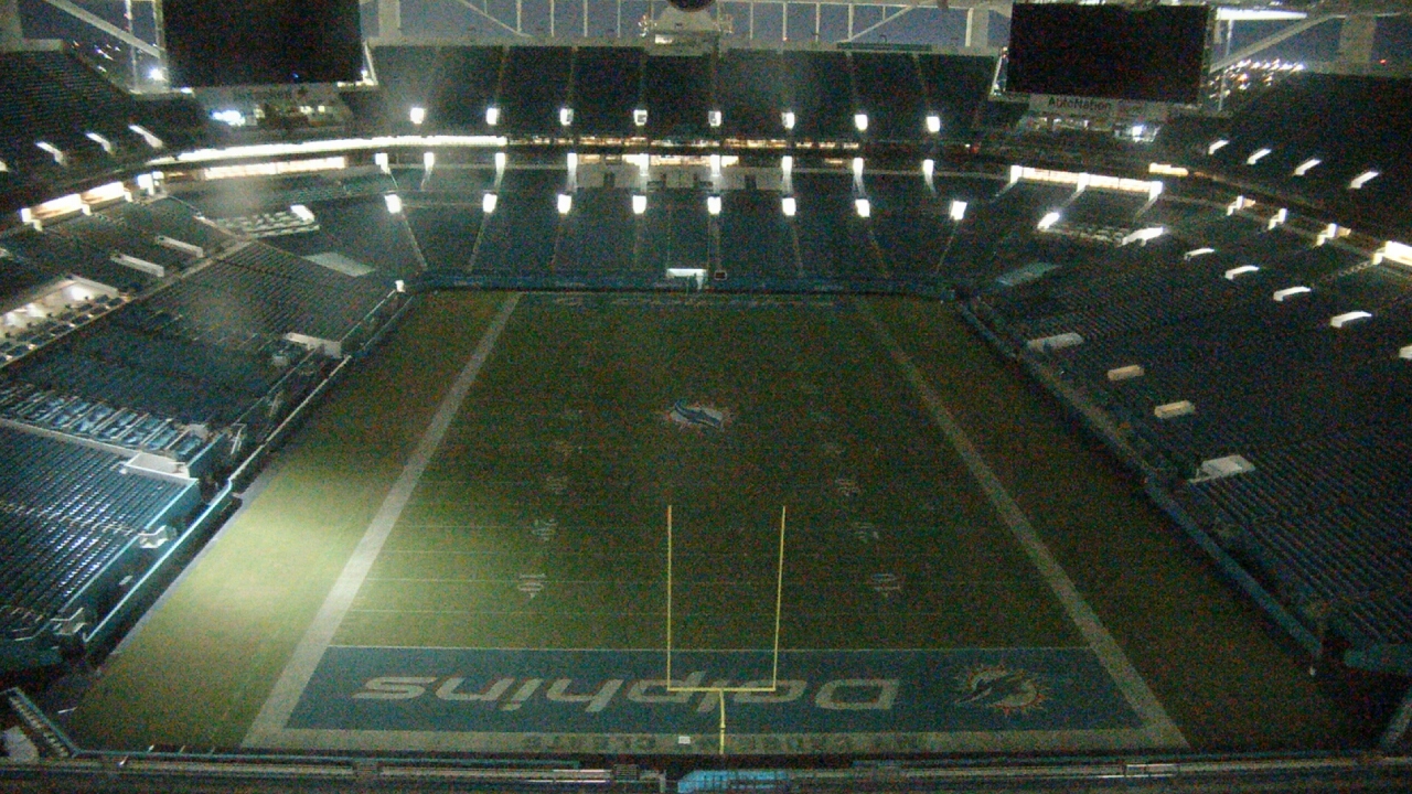 Thumbnail for current weather camera view from Hard Rock Stadium (east lot) in Miami Gardens, Florida