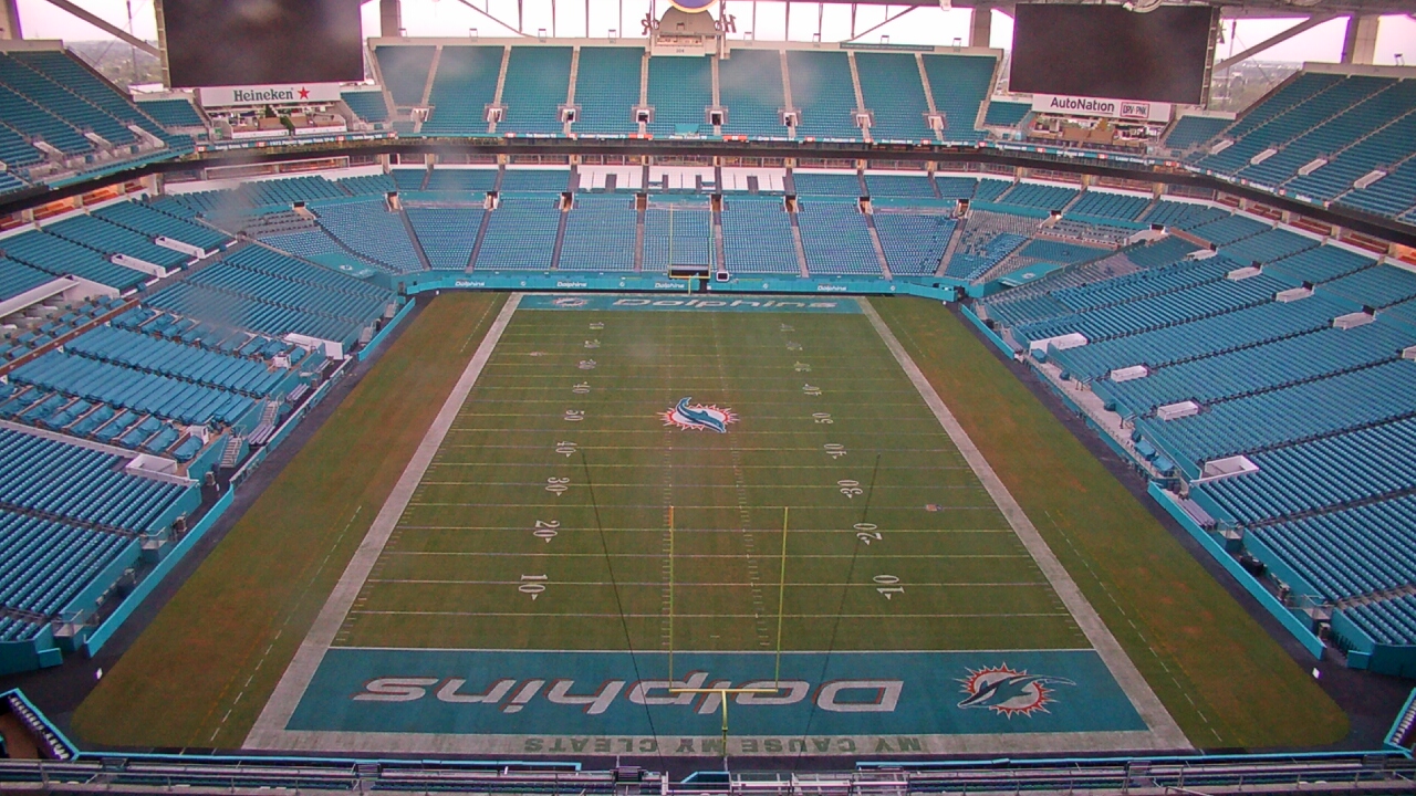 Thumbnail for current weather camera view from Hard Rock Stadium (east lot) in Miami Gardens, Florida