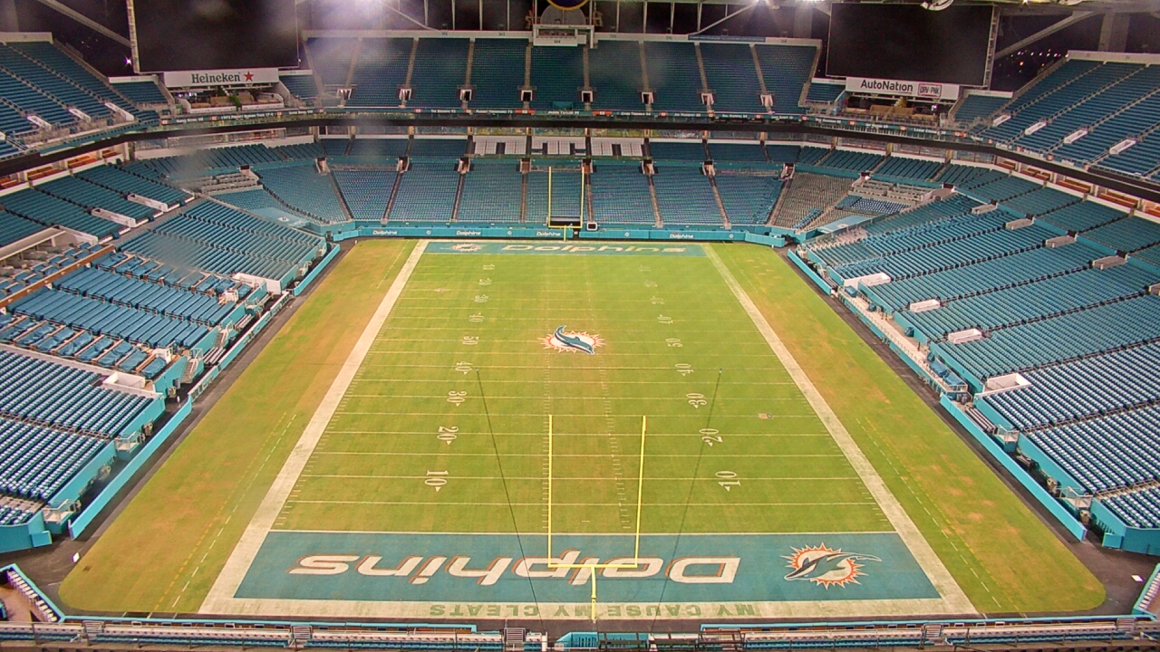 Thumbnail for current weather camera view from Hard Rock Stadium (east lot) in Miami Gardens, Florida