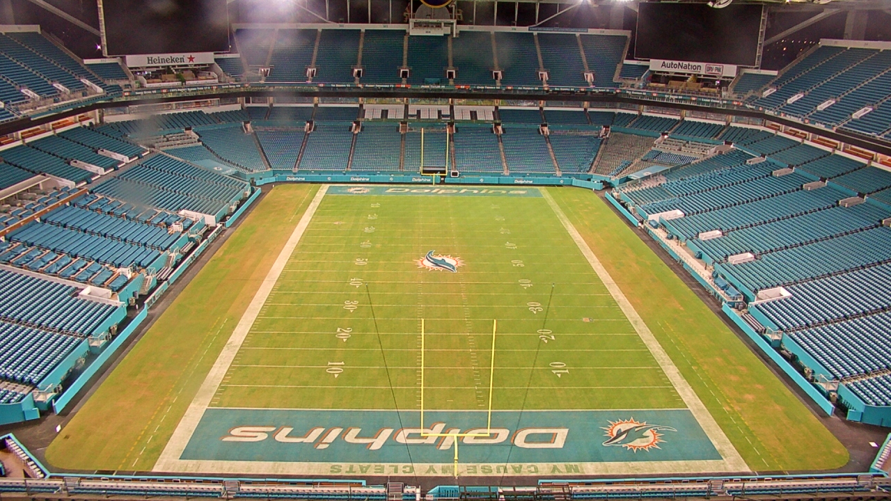 Thumbnail for current weather camera view from Hard Rock Stadium (east lot) in Miami Gardens, Florida