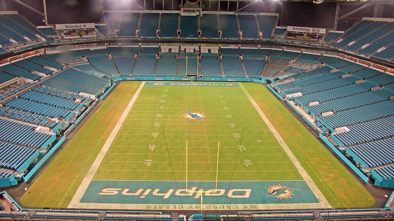 Thumbnail for current weather camera view from Hard Rock Stadium (east lot) in Miami Gardens, Florida