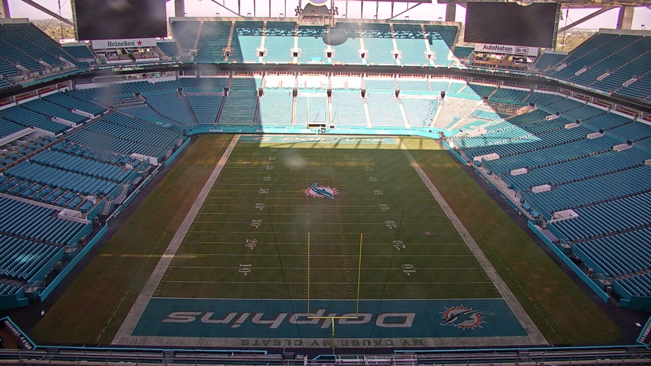 Thumbnail for current weather camera view from Hard Rock Stadium (east lot) in Miami Gardens, Florida