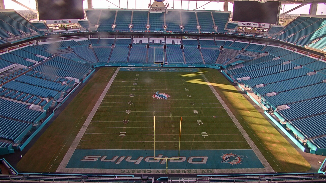 Thumbnail for current weather camera view from Hard Rock Stadium (east lot) in Miami Gardens, Florida